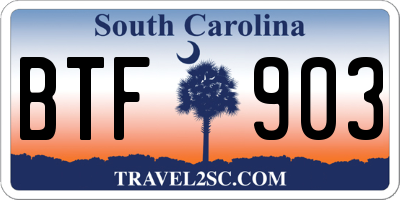 SC license plate BTF903