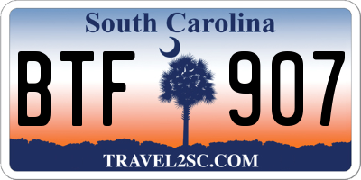 SC license plate BTF907