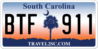 SC license plate BTF911