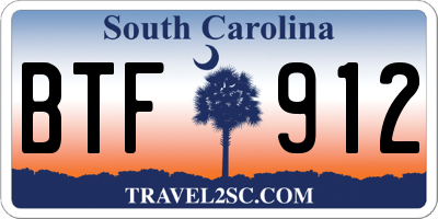 SC license plate BTF912