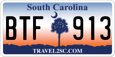 SC license plate BTF913