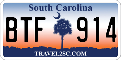 SC license plate BTF914