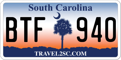 SC license plate BTF940