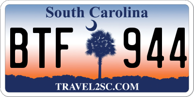 SC license plate BTF944