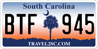 SC license plate BTF945