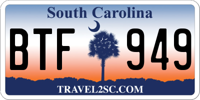 SC license plate BTF949