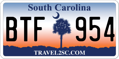 SC license plate BTF954