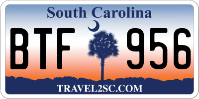 SC license plate BTF956