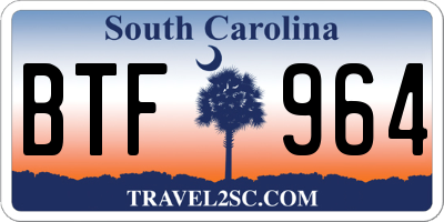 SC license plate BTF964