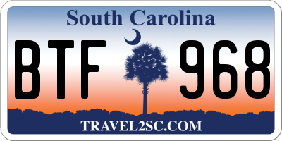 SC license plate BTF968