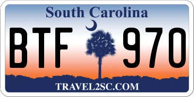 SC license plate BTF970