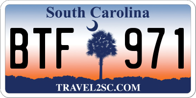 SC license plate BTF971