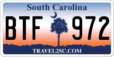 SC license plate BTF972
