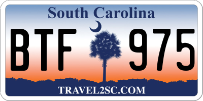 SC license plate BTF975