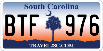 SC license plate BTF976