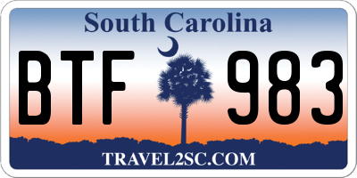 SC license plate BTF983