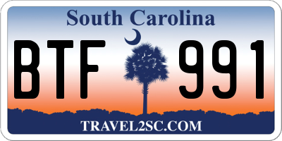 SC license plate BTF991