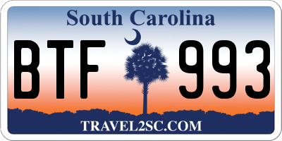 SC license plate BTF993