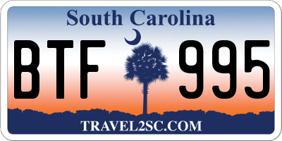 SC license plate BTF995