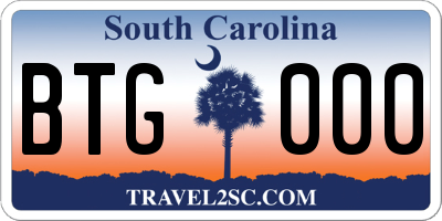 SC license plate BTG000