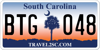 SC license plate BTG048