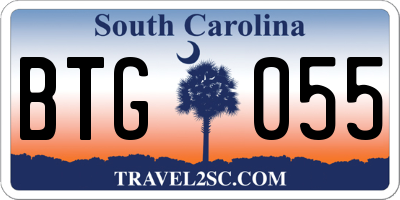 SC license plate BTG055