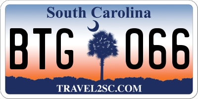 SC license plate BTG066
