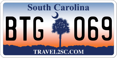 SC license plate BTG069