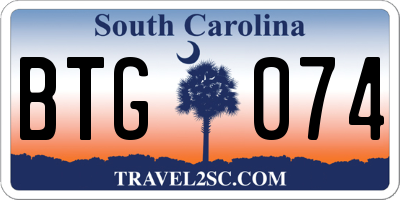 SC license plate BTG074