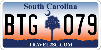 SC license plate BTG079