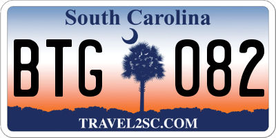 SC license plate BTG082