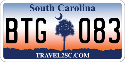 SC license plate BTG083