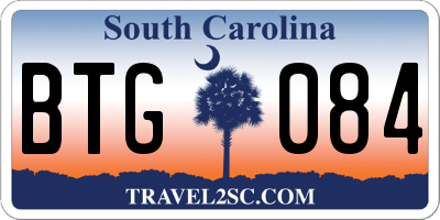 SC license plate BTG084