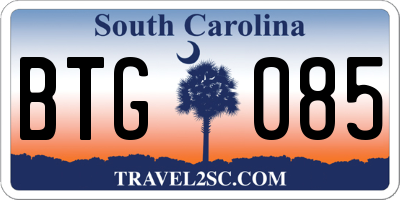SC license plate BTG085