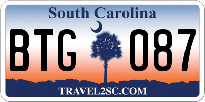 SC license plate BTG087
