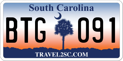 SC license plate BTG091