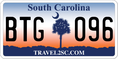 SC license plate BTG096