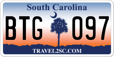 SC license plate BTG097