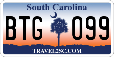 SC license plate BTG099