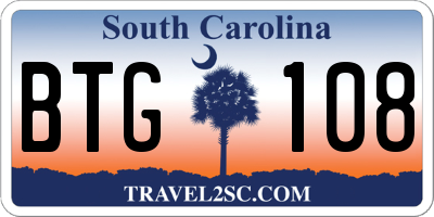SC license plate BTG108