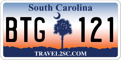 SC license plate BTG121