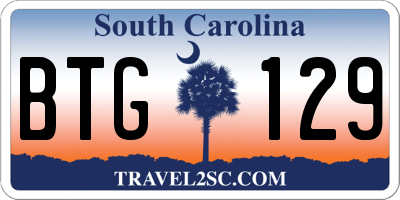 SC license plate BTG129