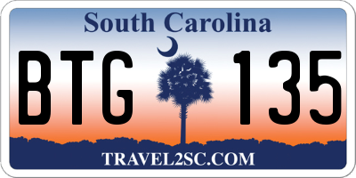 SC license plate BTG135