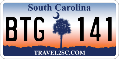 SC license plate BTG141