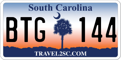 SC license plate BTG144
