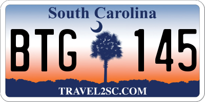 SC license plate BTG145