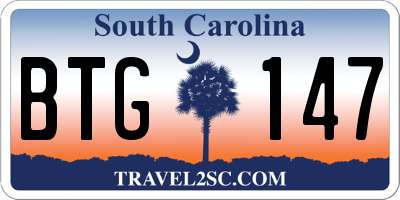 SC license plate BTG147
