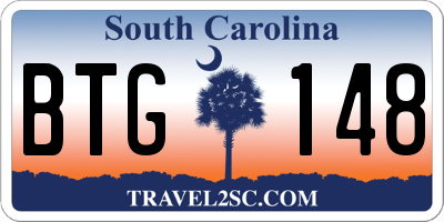 SC license plate BTG148