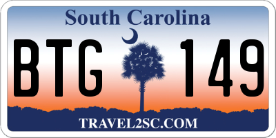 SC license plate BTG149