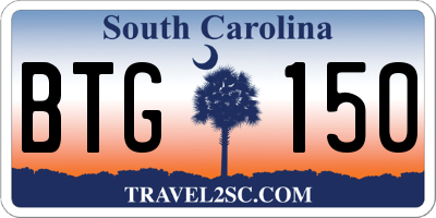 SC license plate BTG150